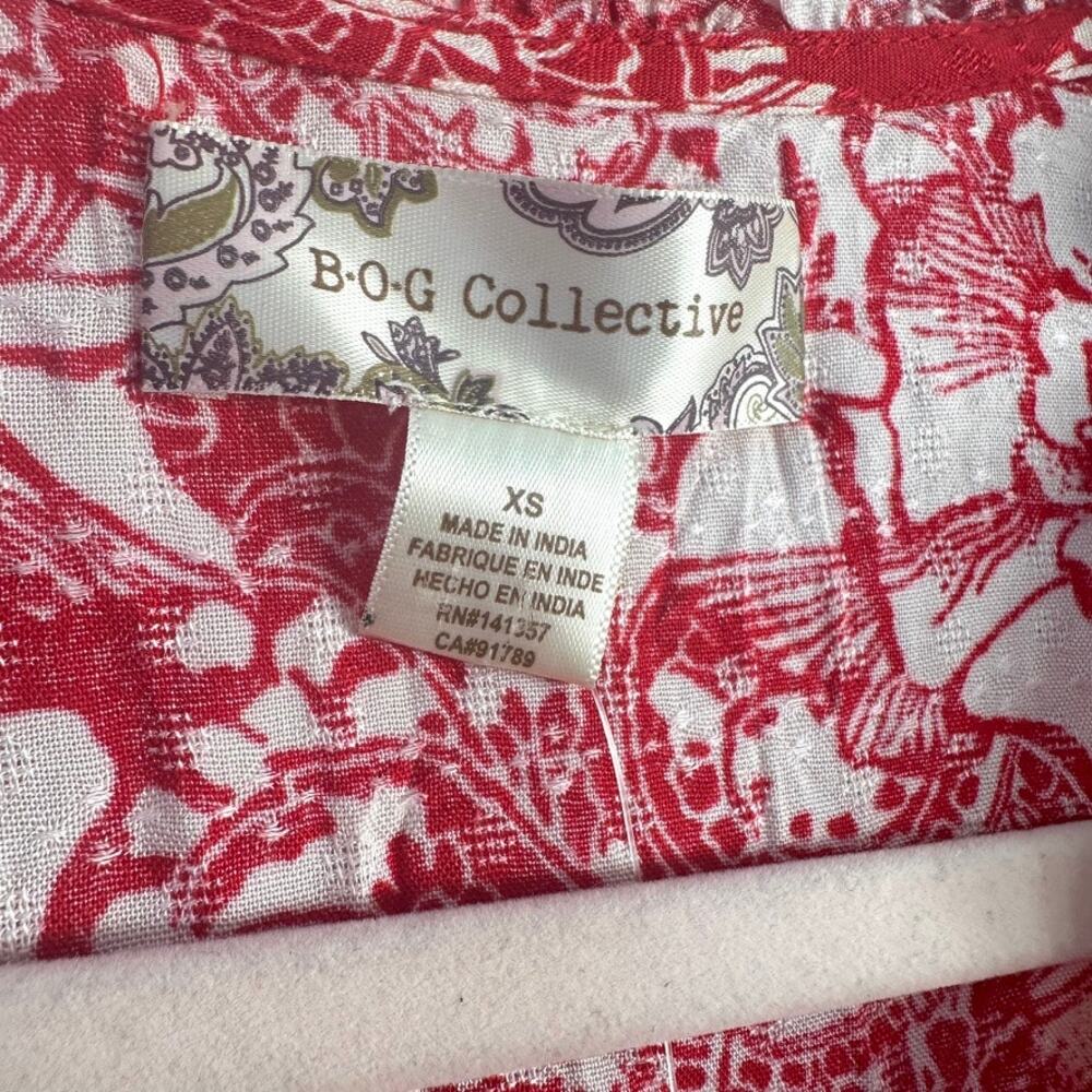 B.O.G Collective Paprika Red Paisley Mini Dress XS NWT Boho, Indie, Cottagecore - Picture 2 of 8